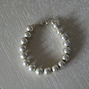 Macy's Silver Beaded Bracelet